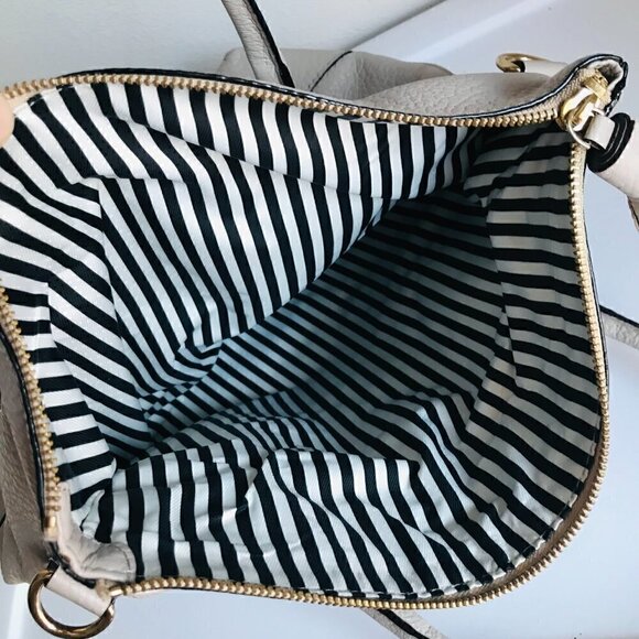 Kate Spade Southport Avenue Carmen Beige Leather Satchel Shoulder Bag - Picture 6 of 11